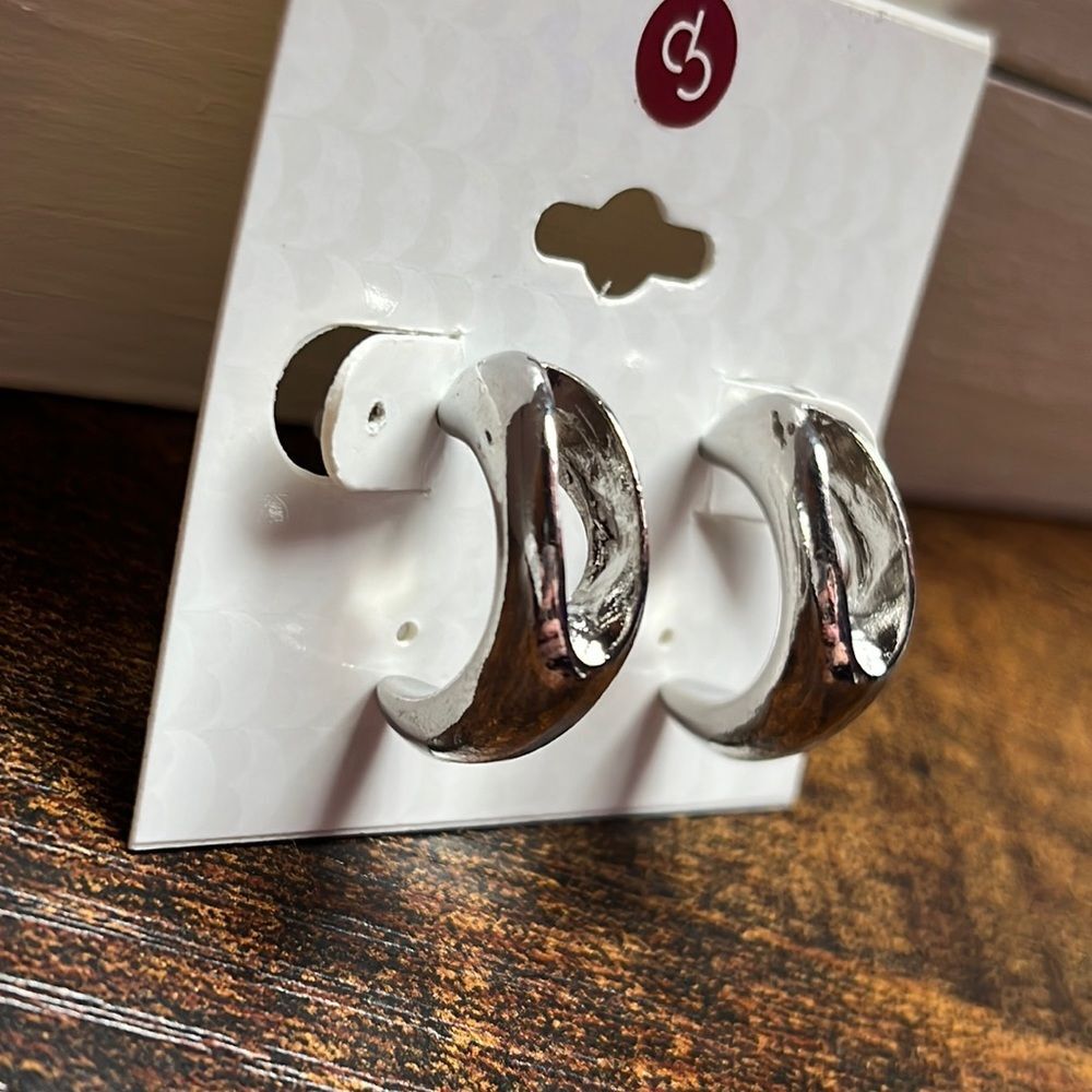 Silver-Tone Hoop Earrings